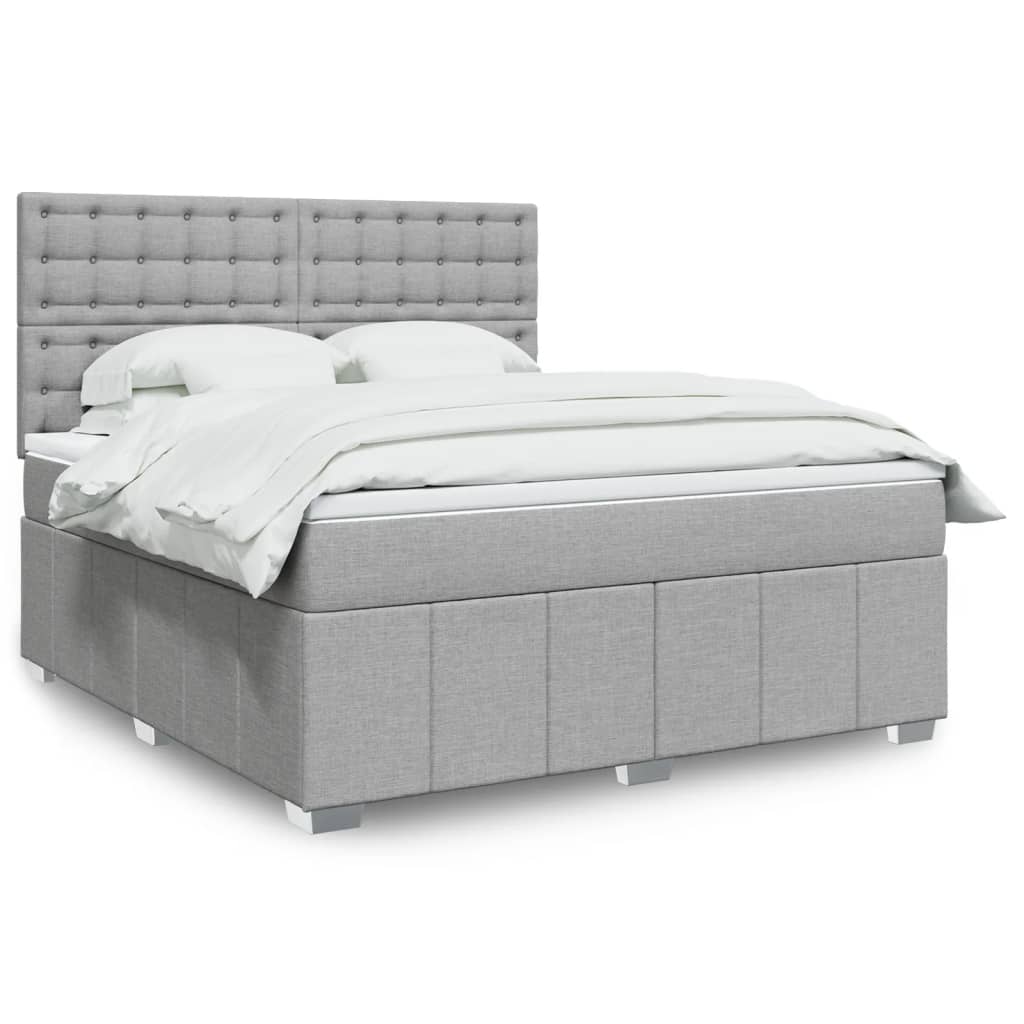Boxspring met matras stof lichtgrijs 180x200 cm is nu te koop bij PeponiXL, paradijselijk wonen!