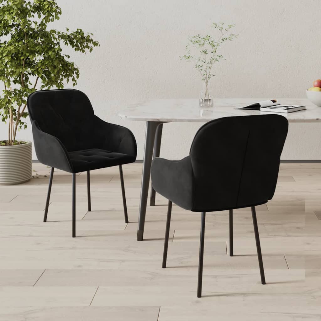 Eetkamerstoelen 2 st fluweel zwart is nu te koop bij PeponiXL, paradijselijk wonen!