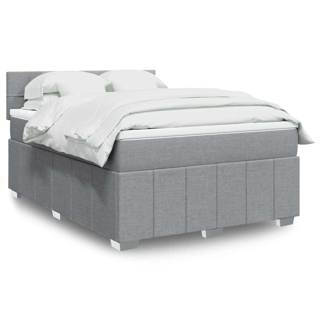 Boxspring met matras stof lichtgrijs 160x200 cm is nu te koop bij PeponiXL, paradijselijk wonen!