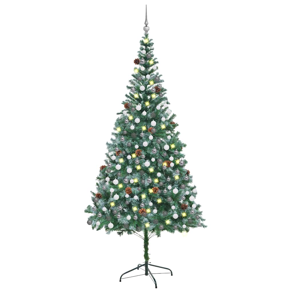 Kunstkerstboom met verlichting kerstballen dennenappels 210 cm is nu te koop bij PeponiXL, paradijselijk wonen!