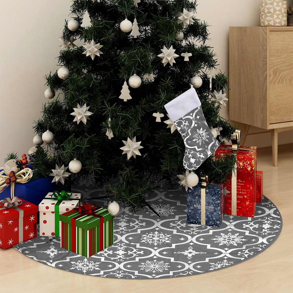 Kerstboomrok luxe met sok 150 cm stof grijs is nu te koop bij PeponiXL, paradijselijk wonen!
