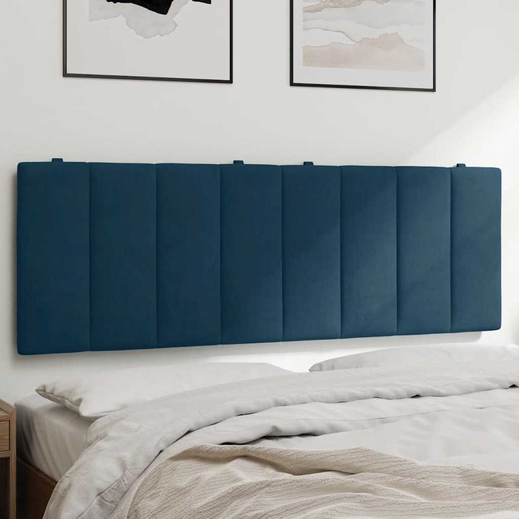 Hoofdbordkussen "Hanko" 120 cm fluweel blauw is nu te koop bij PeponiXL, paradijselijk wonen!