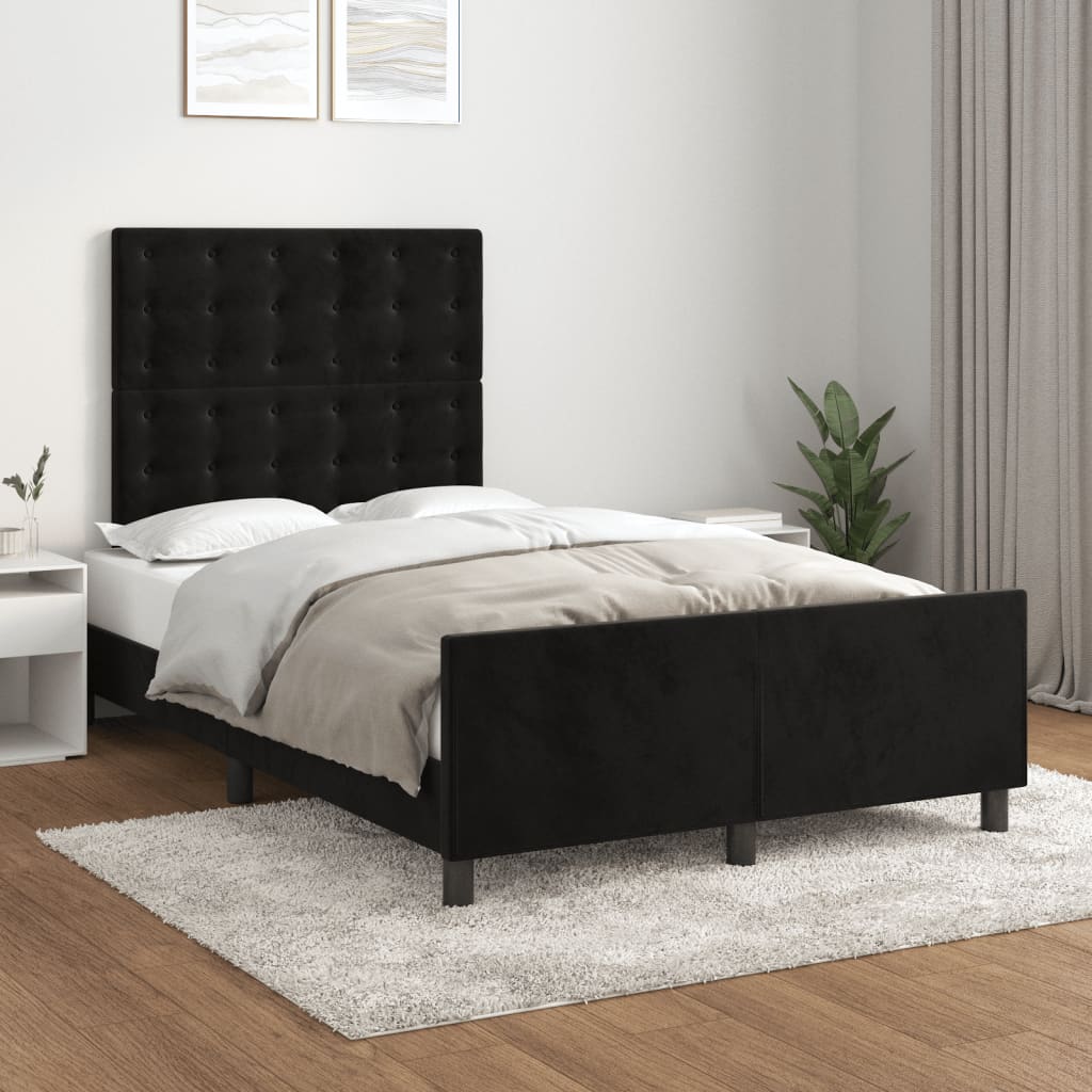 Bedframe zonder matras 120x200 cm fluweel zwart is nu te koop bij PeponiXL, paradijselijk wonen!
