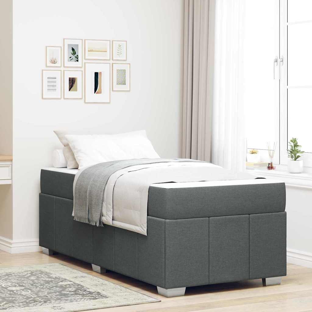 Bedframe met matras Donkergrijs 80 x 200 cm Stof is nu te koop bij PeponiXL, paradijselijk wonen!