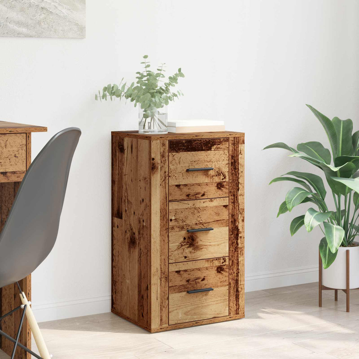 Dressoir met lade Oudhout 40 x 33 x 70 cm Bewerkt hout is nu te koop bij PeponiXL, paradijselijk wonen!