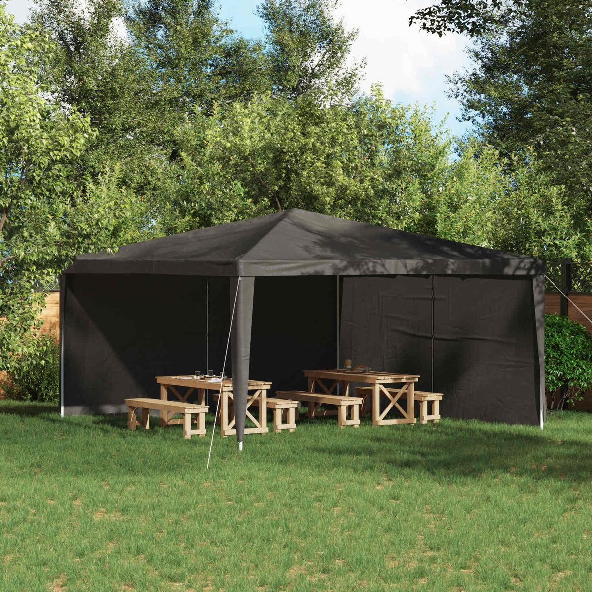 Party Tent Zijwand 2 pcs Antracietkleurig 400 x 195 cm is nu te koop bij PeponiXL, paradijselijk wonen!