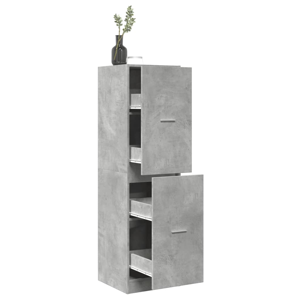 Apothekerskast 40x41x144,5 cm bewerkt hout betongrijs is nu te koop bij PeponiXL, paradijselijk wonen!