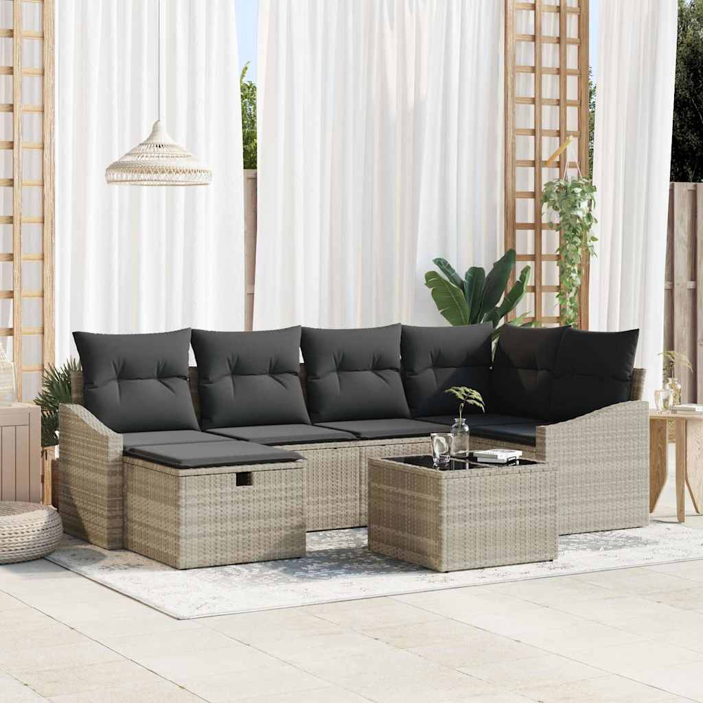 Bankstel 6 st poly rattan is nu te koop bij PeponiXL, paradijselijk wonen!