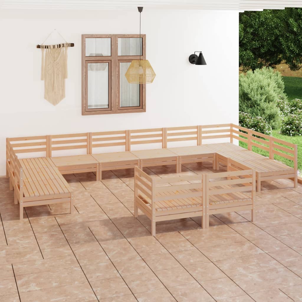 12-delige Loungeset massief grenenhout is nu te koop bij PeponiXL, paradijselijk wonen!