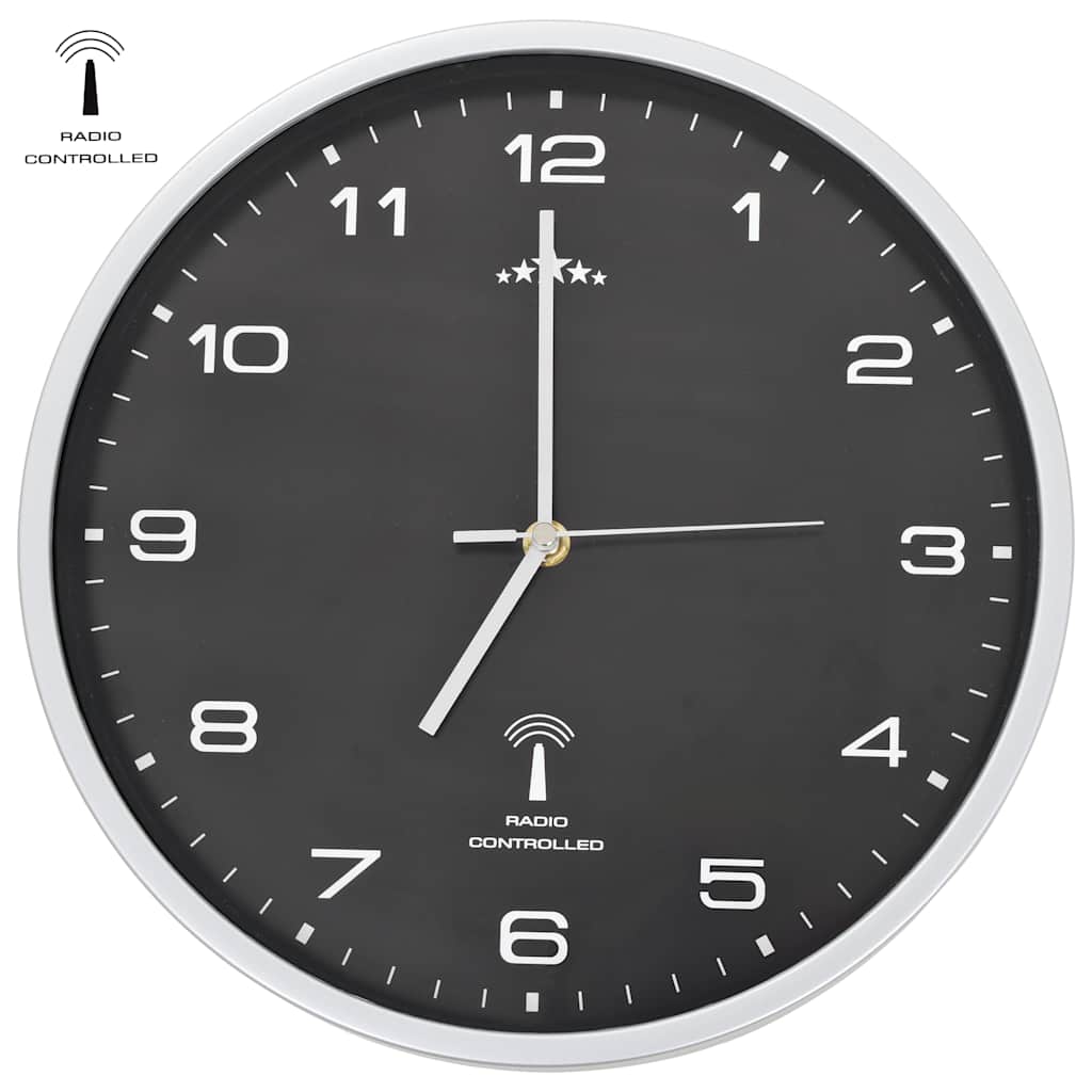 Wandklok met quartz uurwerk radiogestuurd 31 cm zwart is nu te koop bij PeponiXL, paradijselijk wonen!