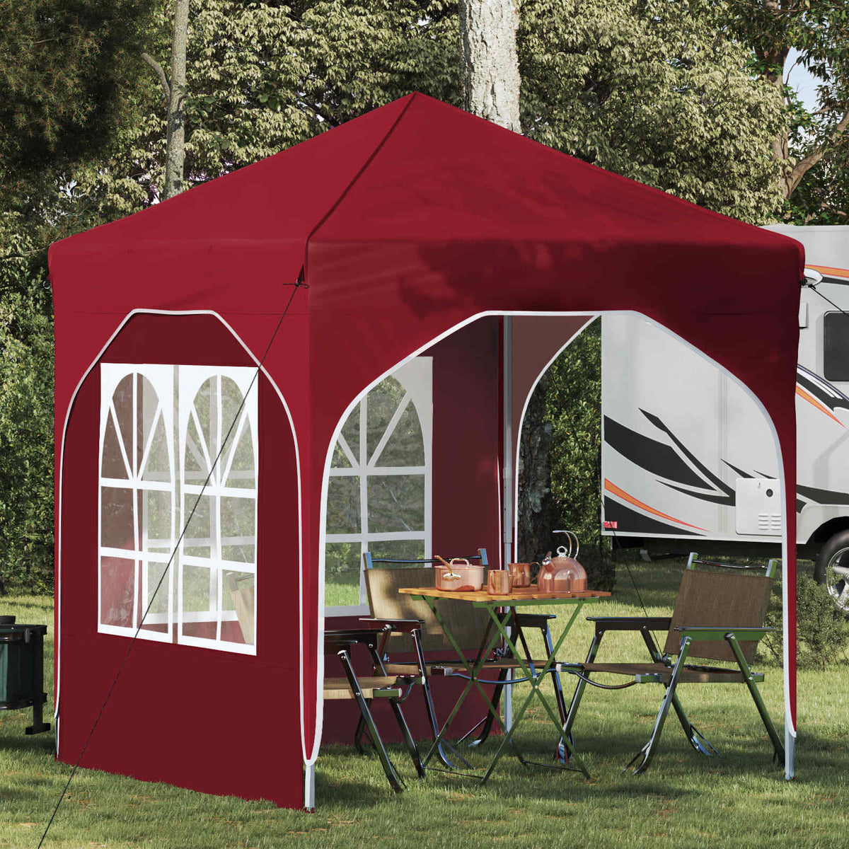 Pop-up Feesttent 192 x 192 x 245 cm Bordeauxrood is nu te koop bij PeponiXL, paradijselijk wonen!