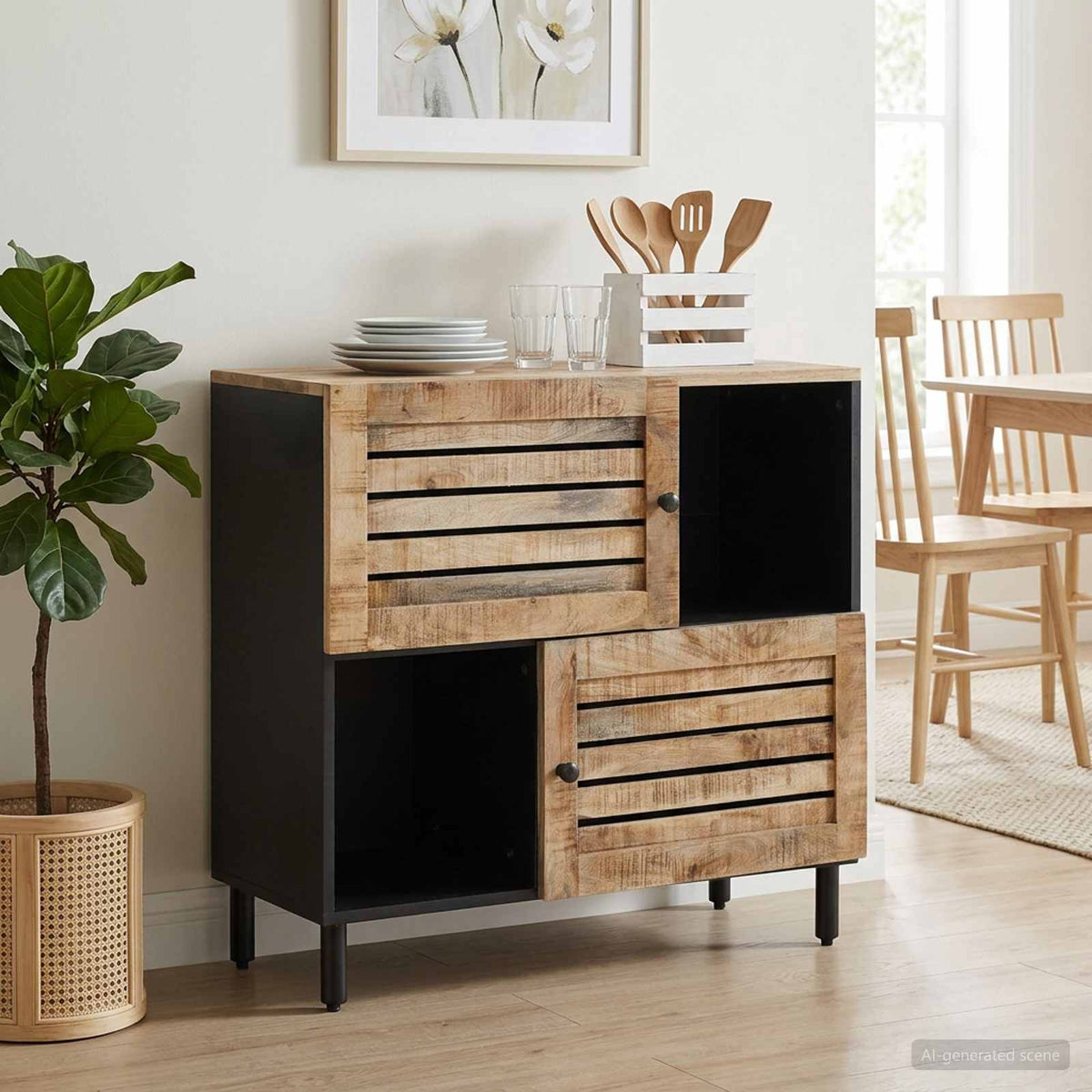 Opslagkasten Bruin 80 x 33,5 x 75 cm Massief Mango Hout is nu te koop bij PeponiXL, paradijselijk wonen!