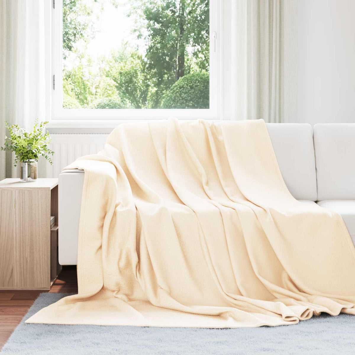 Gooi Deken Crème 270 x 240 cm Fleece is nu te koop bij PeponiXL, paradijselijk wonen!