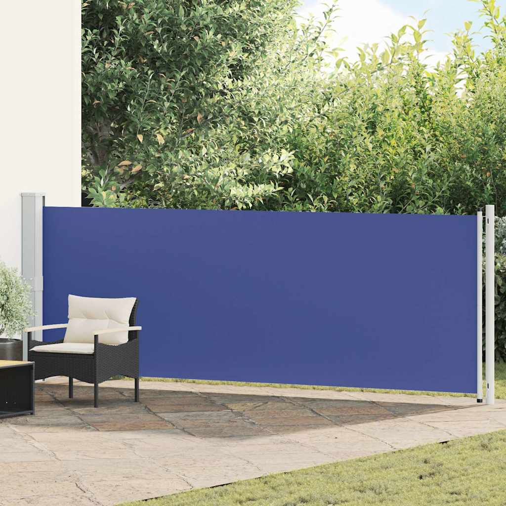 Tuinscherm uittrekbaar 140x600 cm blauw is nu te koop bij PeponiXL, paradijselijk wonen!