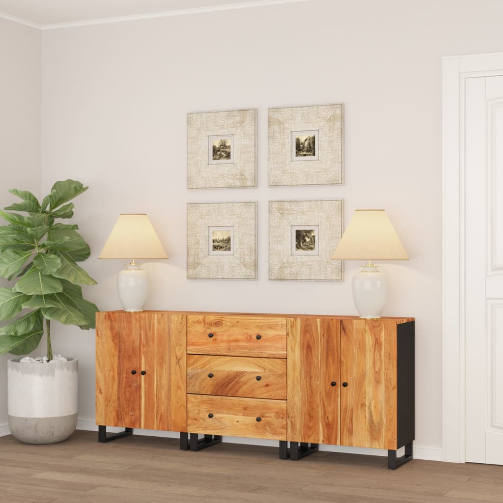 3-delige Dressoirs massief acaciahout is nu te koop bij PeponiXL, paradijselijk wonen!