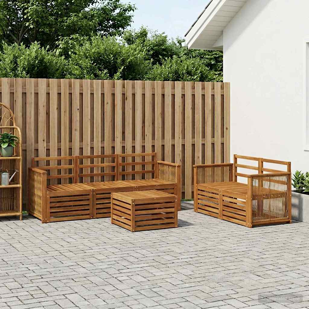 Sofa-Sets 6 pcs Massief Acaciahout is nu te koop bij PeponiXL, paradijselijk wonen!