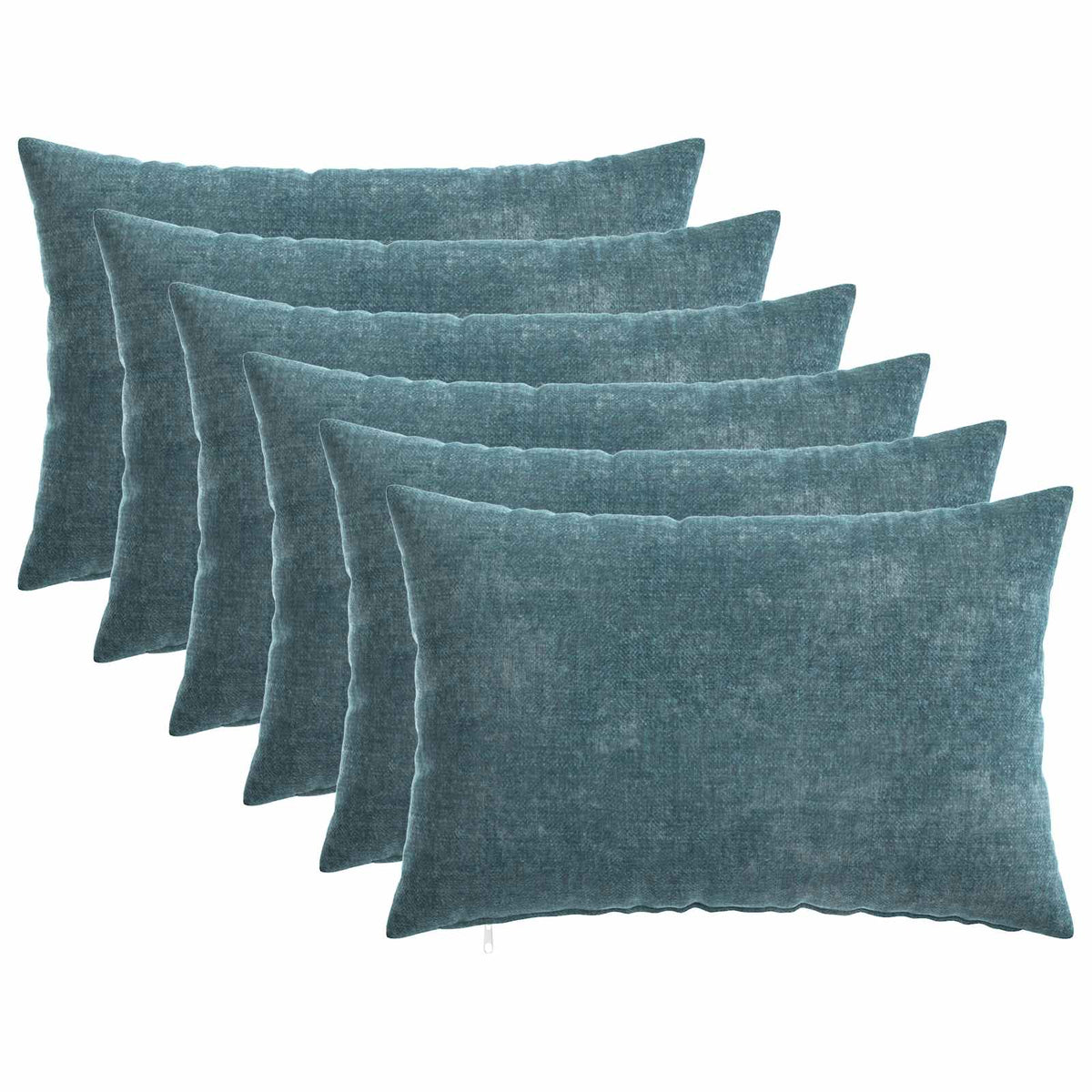 Kussensloop 6 st HEERLEN Blauw 30 x 50 cm Chenille Stof is nu te koop bij PeponiXL, paradijselijk wonen!