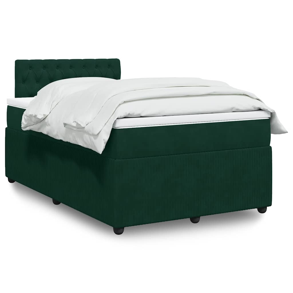 Boxspring met matras fluweel donkergroen 120x200 cm is nu te koop bij PeponiXL, paradijselijk wonen!