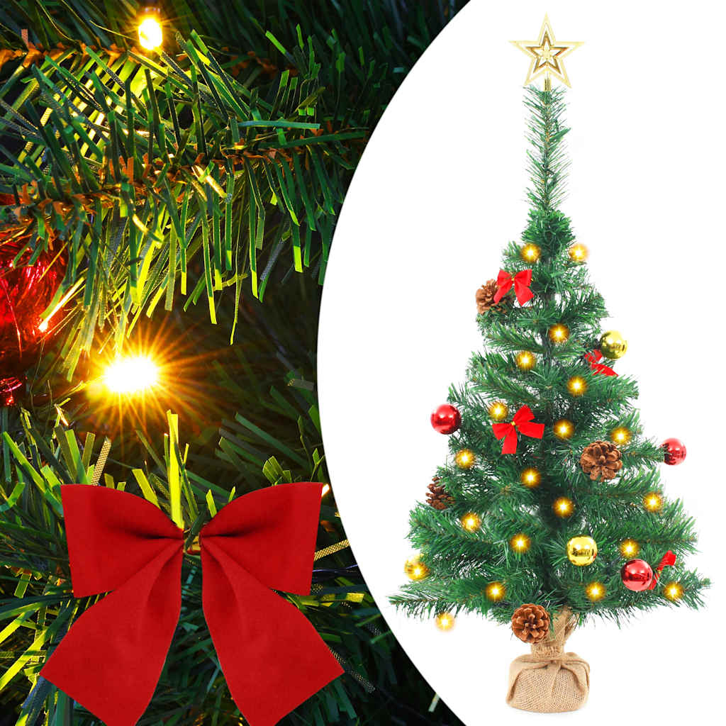 Kunstkerstboom met verlichting en kerstballen 64 cm groen is nu te koop bij PeponiXL, paradijselijk wonen!