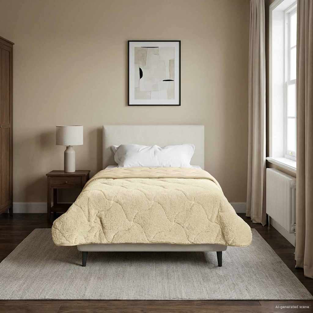 Zomer Dekbed Crème 155 x 200 cm Microfiber en Teddy fleece is nu te koop bij PeponiXL, paradijselijk wonen!