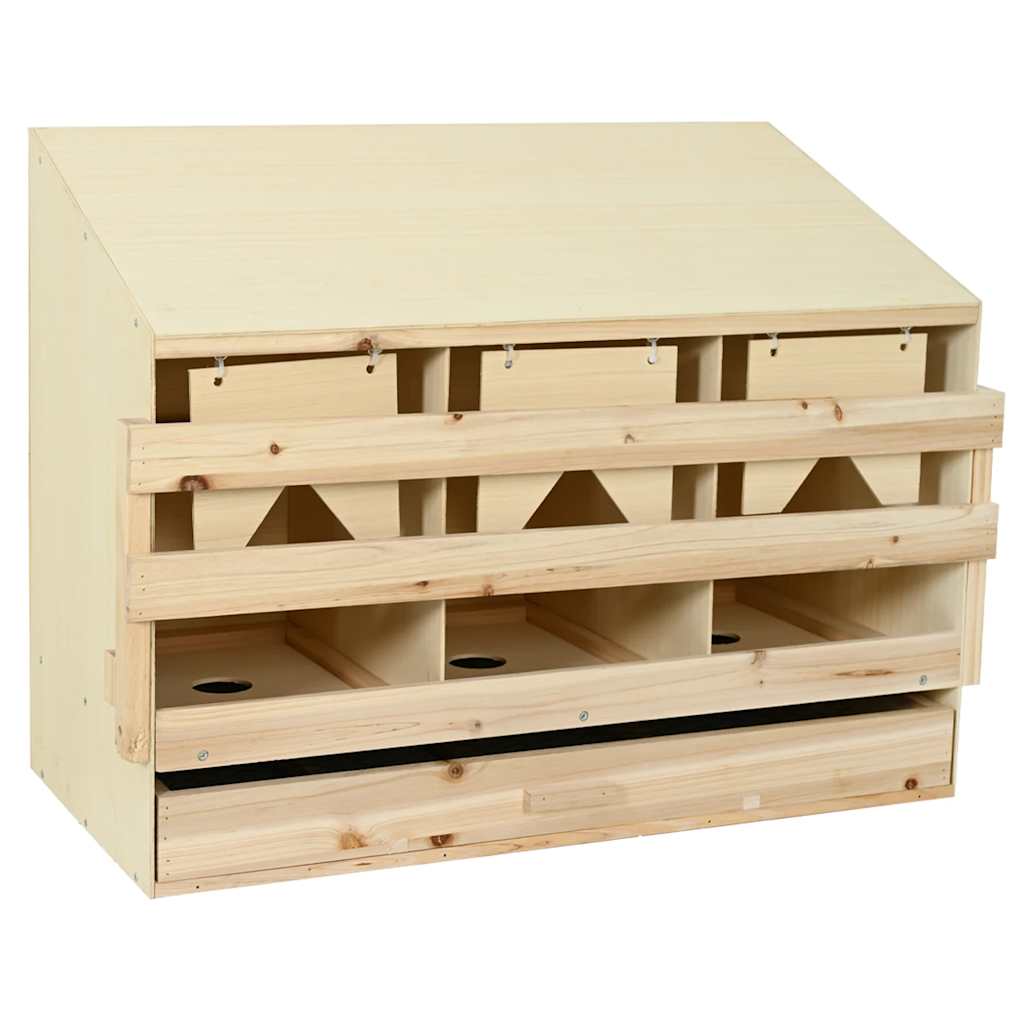 Kippenlegkast 3 compartimenten 93x40x65 cm massief grenenhout is nu te koop bij PeponiXL, paradijselijk wonen!