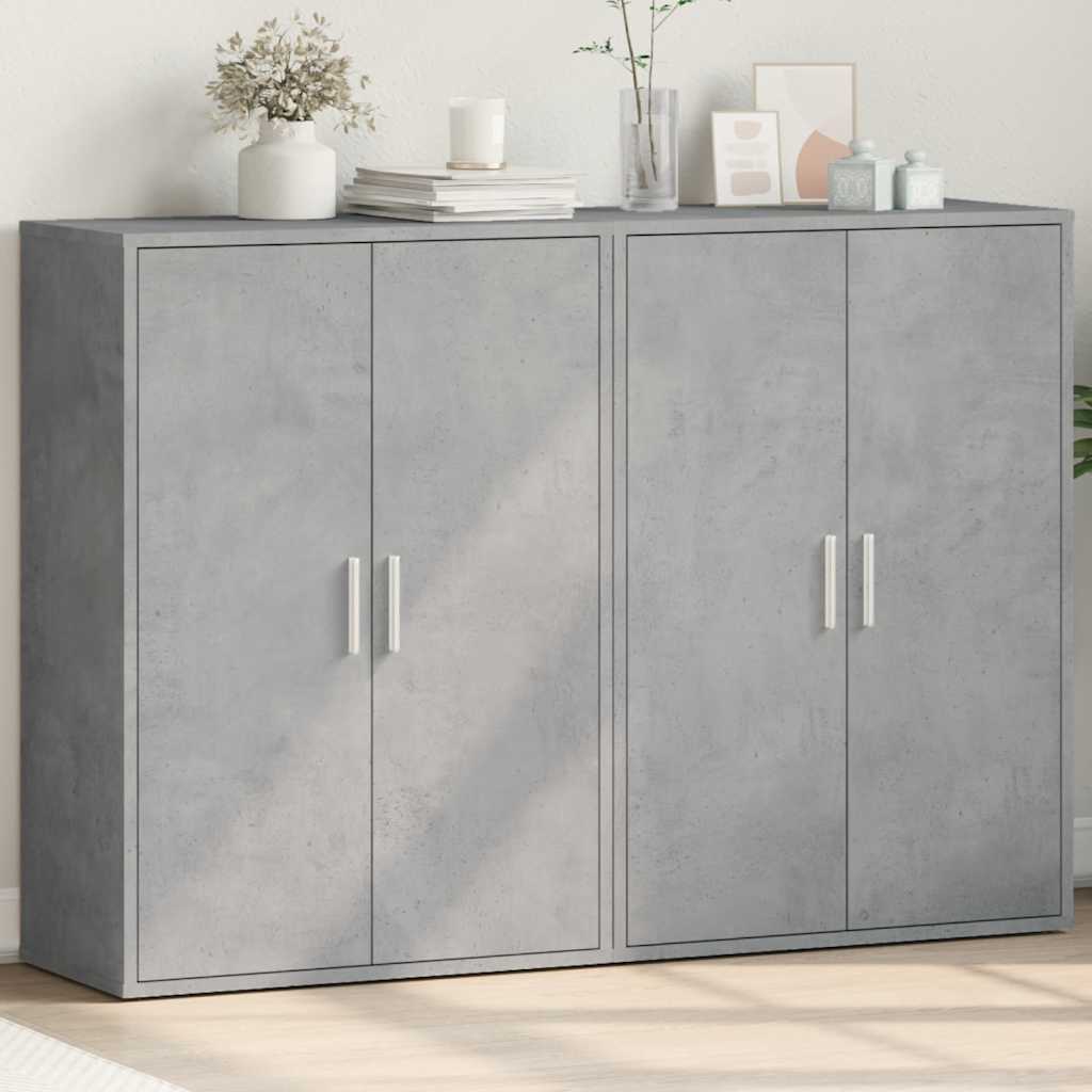 Dressoirs 2 st 60x31x84 cm bewerkt hout betongrijs is nu te koop bij PeponiXL, paradijselijk wonen!