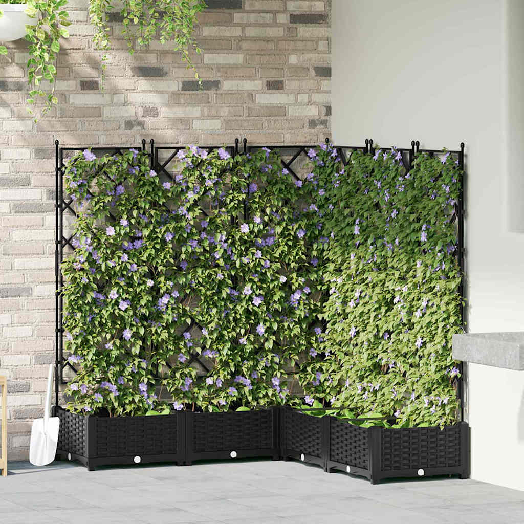 Tuin Bloempot 5 pcs Zwart 120 x 120 x 125,5 cm Kunststof is nu te koop bij PeponiXL, paradijselijk wonen!