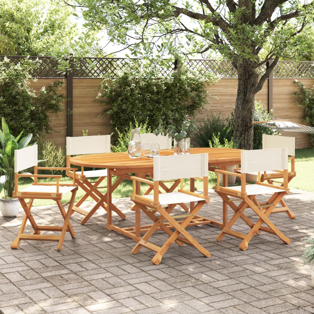 Tuinstoelen 6 st inklapbaar stof crèmewit is nu te koop bij PeponiXL, paradijselijk wonen!