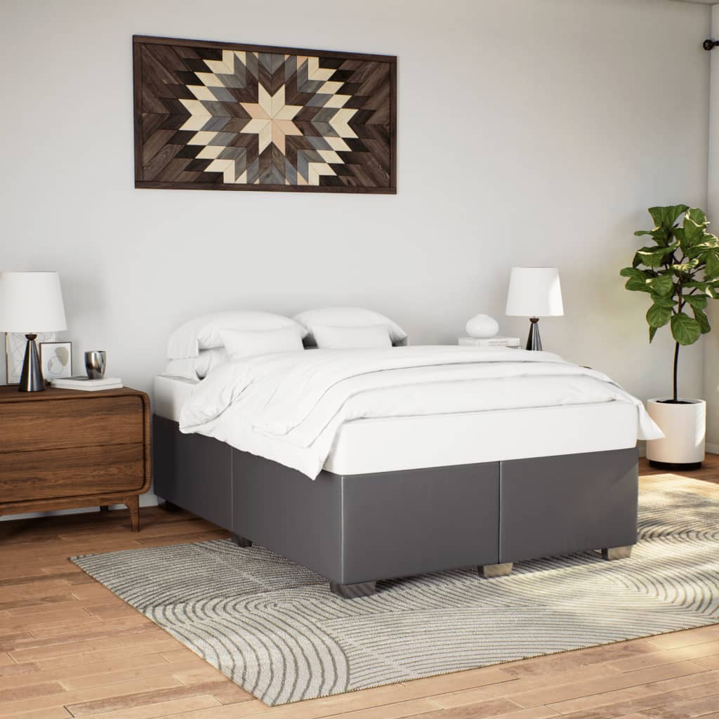 Bedframe kunstleer grijs 140x200 cm is nu te koop bij PeponiXL, paradijselijk wonen!