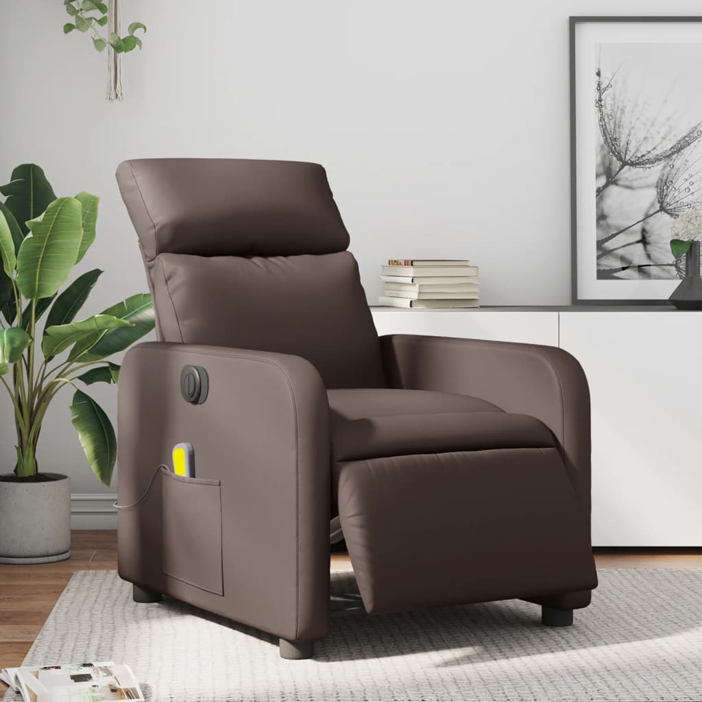 Massagestoel verstelbaar elektrisch kunstleer bruin is nu te koop bij PeponiXL, paradijselijk wonen!