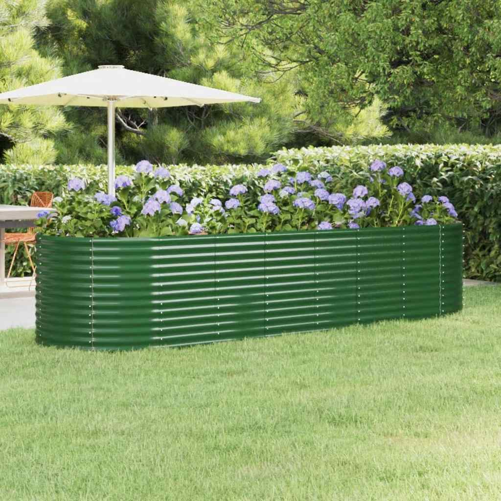 Plantenbak 322x100x68 cm gegalvaniseerd staal groen is nu te koop bij PeponiXL, paradijselijk wonen!