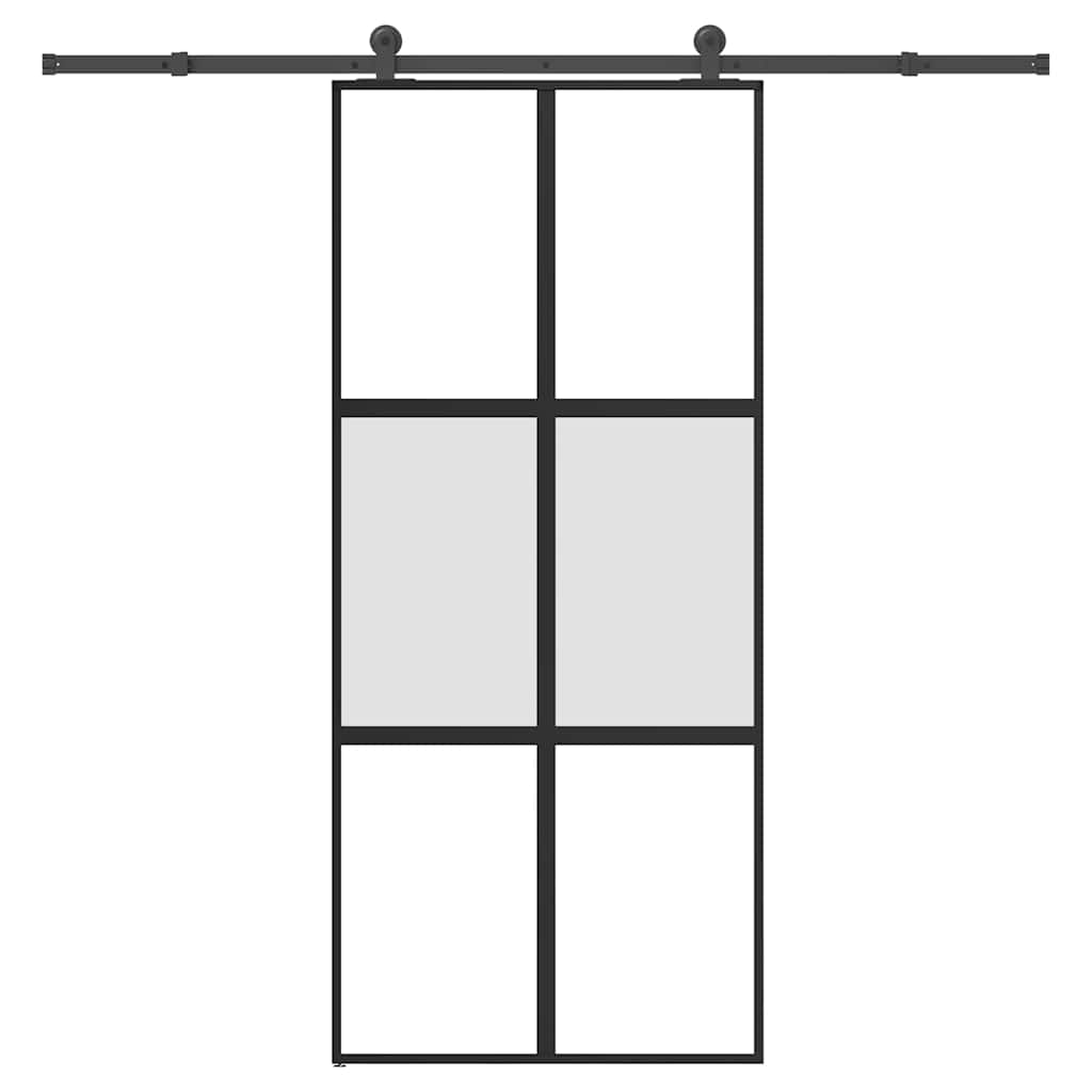 Schuifdeur met beslag 90x205 cm gehard glas en aluminium is nu te koop bij PeponiXL, paradijselijk wonen!