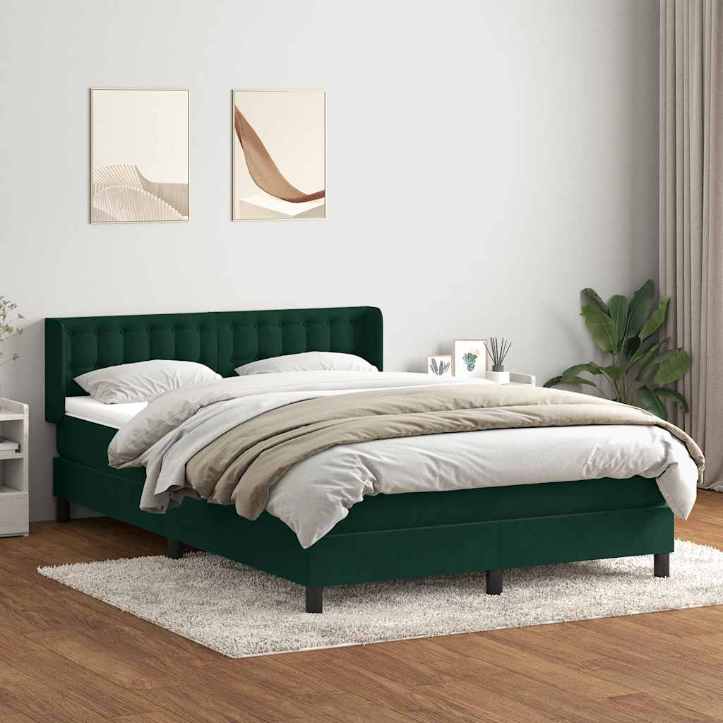 Boxspring met matras fluweel donkergroen 160x220 cm is nu te koop bij PeponiXL, paradijselijk wonen!