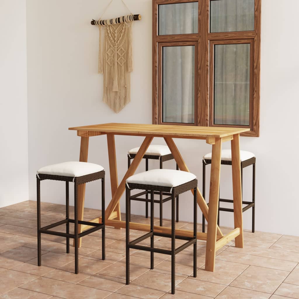 5-delige Tuinbarset met kussens bruin is nu te koop bij PeponiXL, paradijselijk wonen!