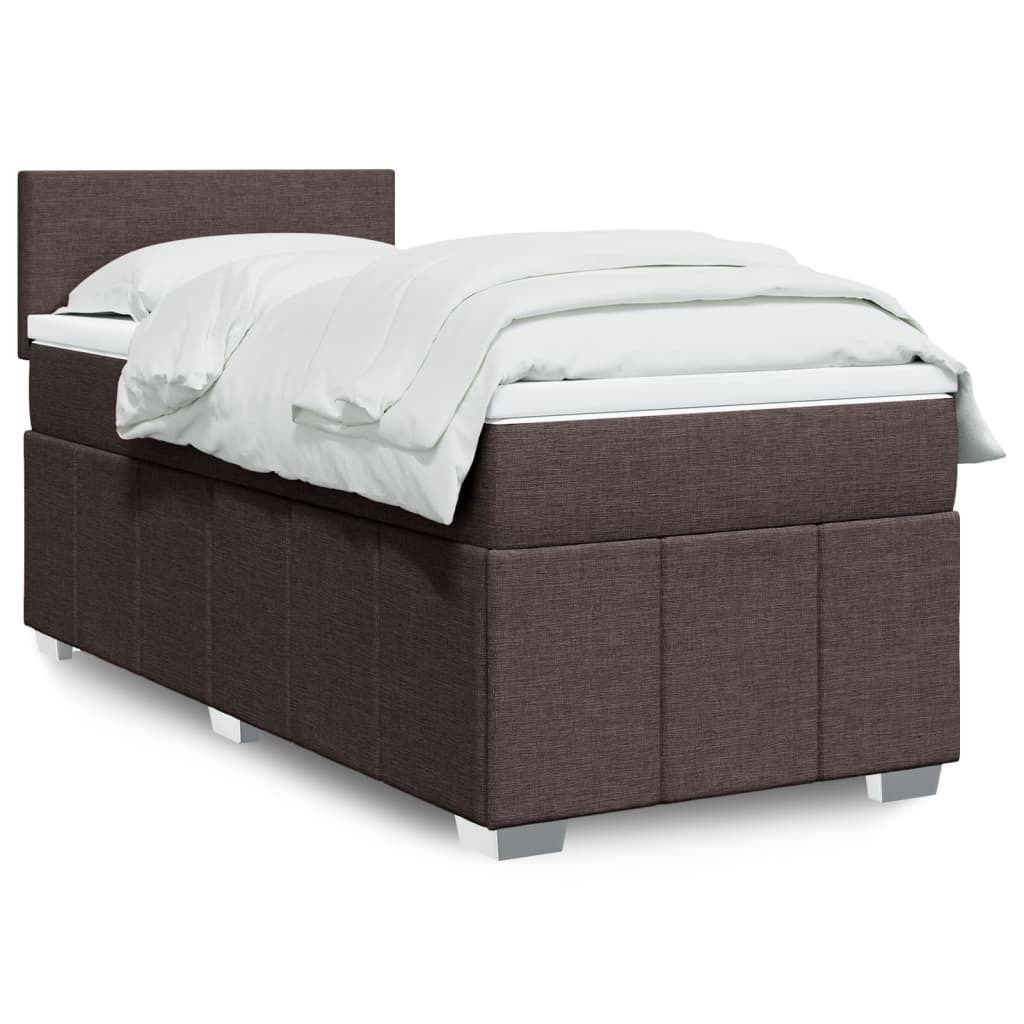 Boxspring met matras stof donkerbruin 100x200 cm is nu te koop bij PeponiXL, paradijselijk wonen!