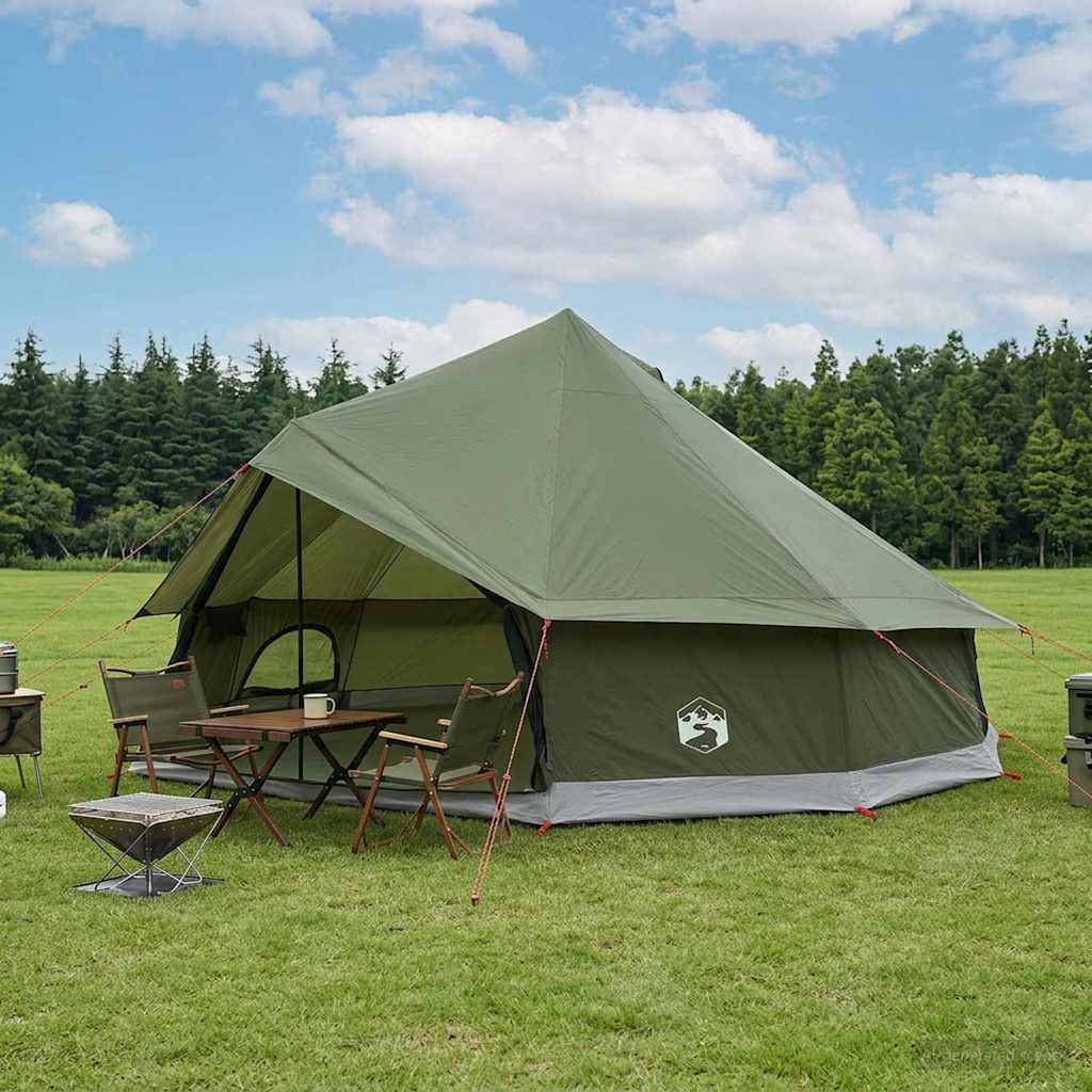 Tipi Tent Olijfgroen 600 x 600 x 350 cm Polyester en staal is nu te koop bij PeponiXL, paradijselijk wonen!