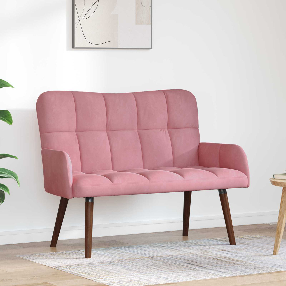 Twee Persoons Sofa Roze 115 x 61 x 87 cm Fluweel is nu te koop bij PeponiXL, paradijselijk wonen!