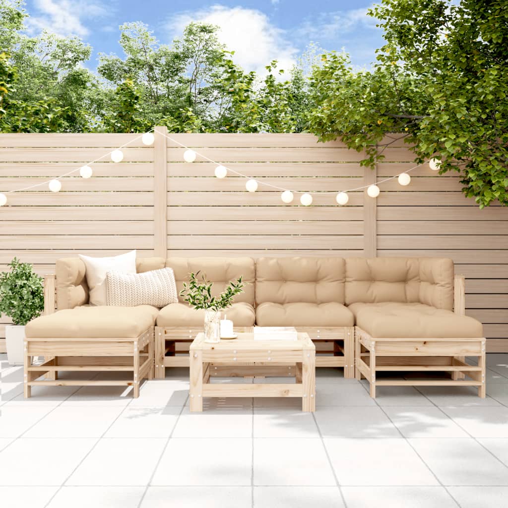 7-delige Loungeset massief grenenhout is nu te koop bij PeponiXL, paradijselijk wonen!