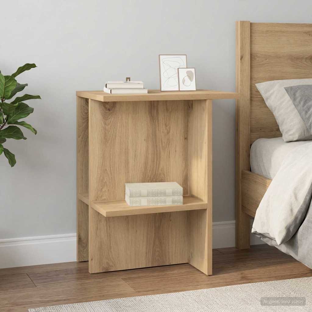 Salontafel Artisanaal eiken 40 x 30 x 49 cm Bewerkt hout is nu te koop bij PeponiXL, paradijselijk wonen!