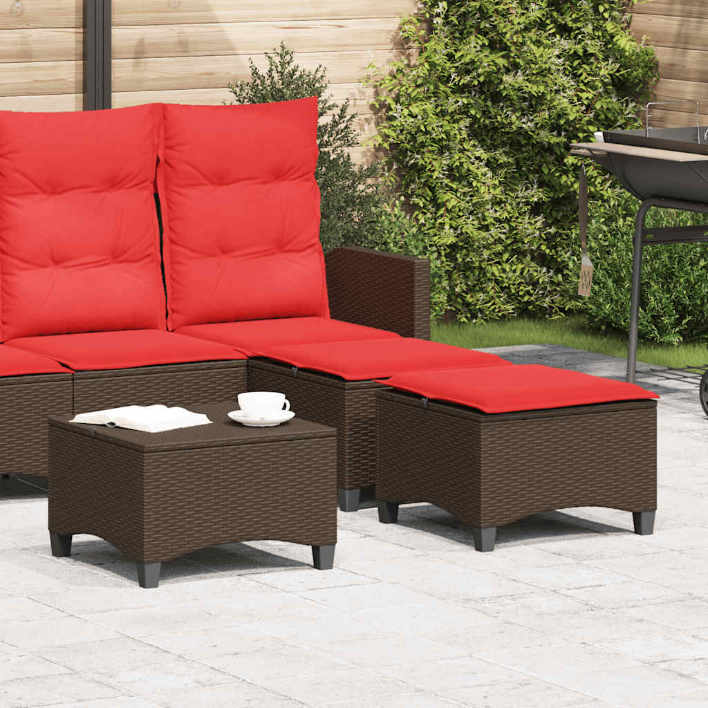 Tuinkrukken met kussens 2 st 55x55x36 cm poly rattan bruin is nu te koop bij PeponiXL, paradijselijk wonen!
