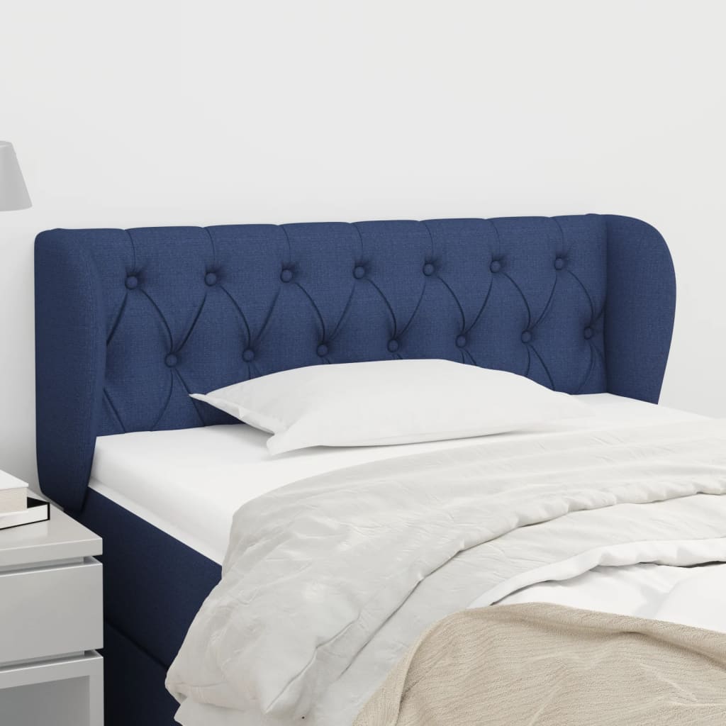 Hoofdbord met randen 103x23x78/88 cm stof blauw is nu te koop bij PeponiXL, paradijselijk wonen!