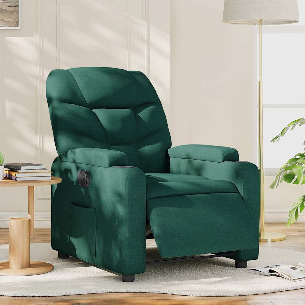 Fauteuil verstelbaar elektrisch stof donkergroen is nu te koop bij PeponiXL, paradijselijk wonen!