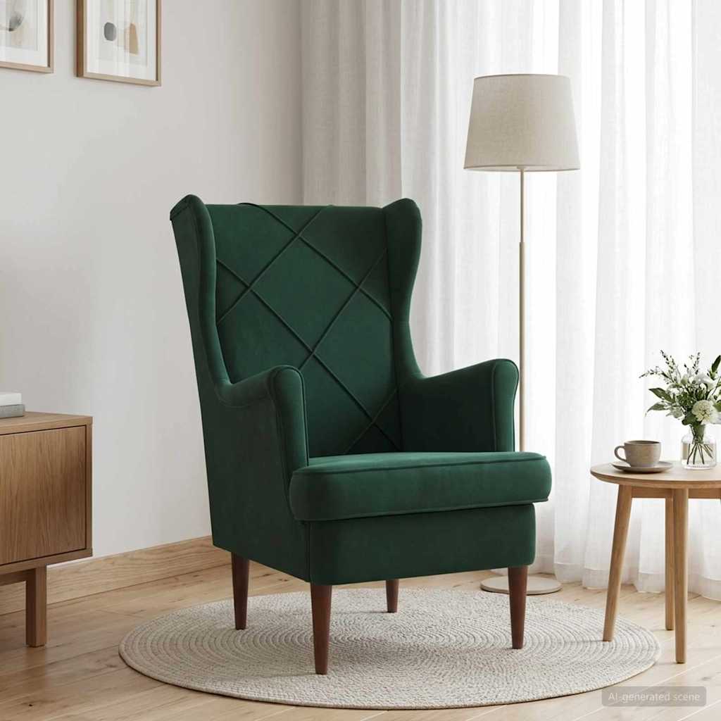 Fauteuil Donkergroen Fluweel is nu te koop bij PeponiXL, paradijselijk wonen!