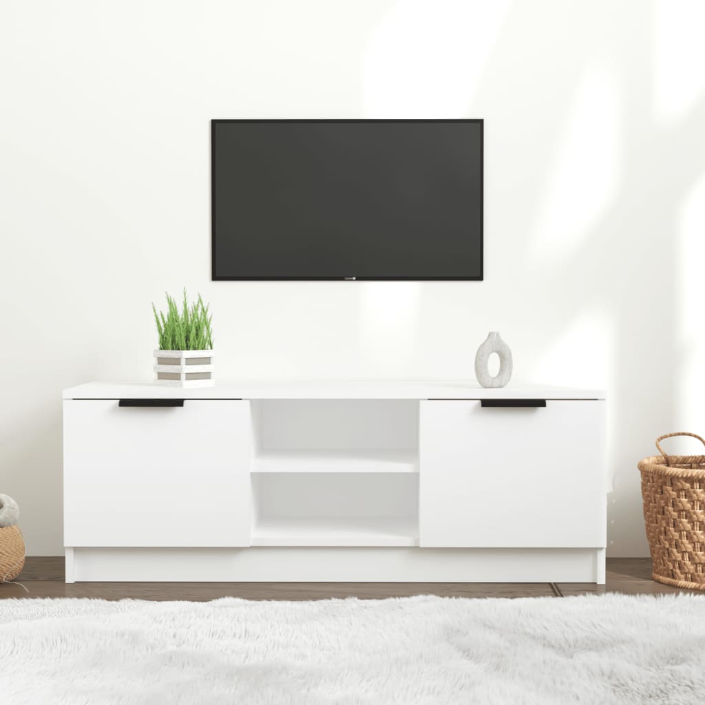 Tv-meubel 102x35x36,5 cm bewerkt hout wit is nu te koop bij PeponiXL, paradijselijk wonen!