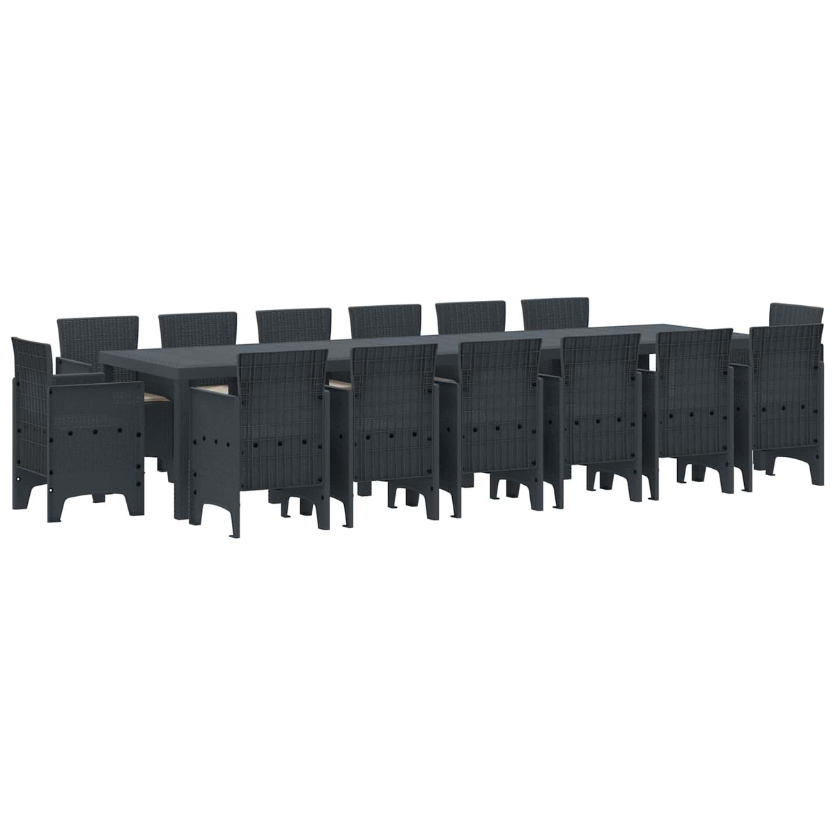 Tuin Eetset 15 pcs Antraciet Polt riet is nu te koop bij PeponiXL, paradijselijk wonen!