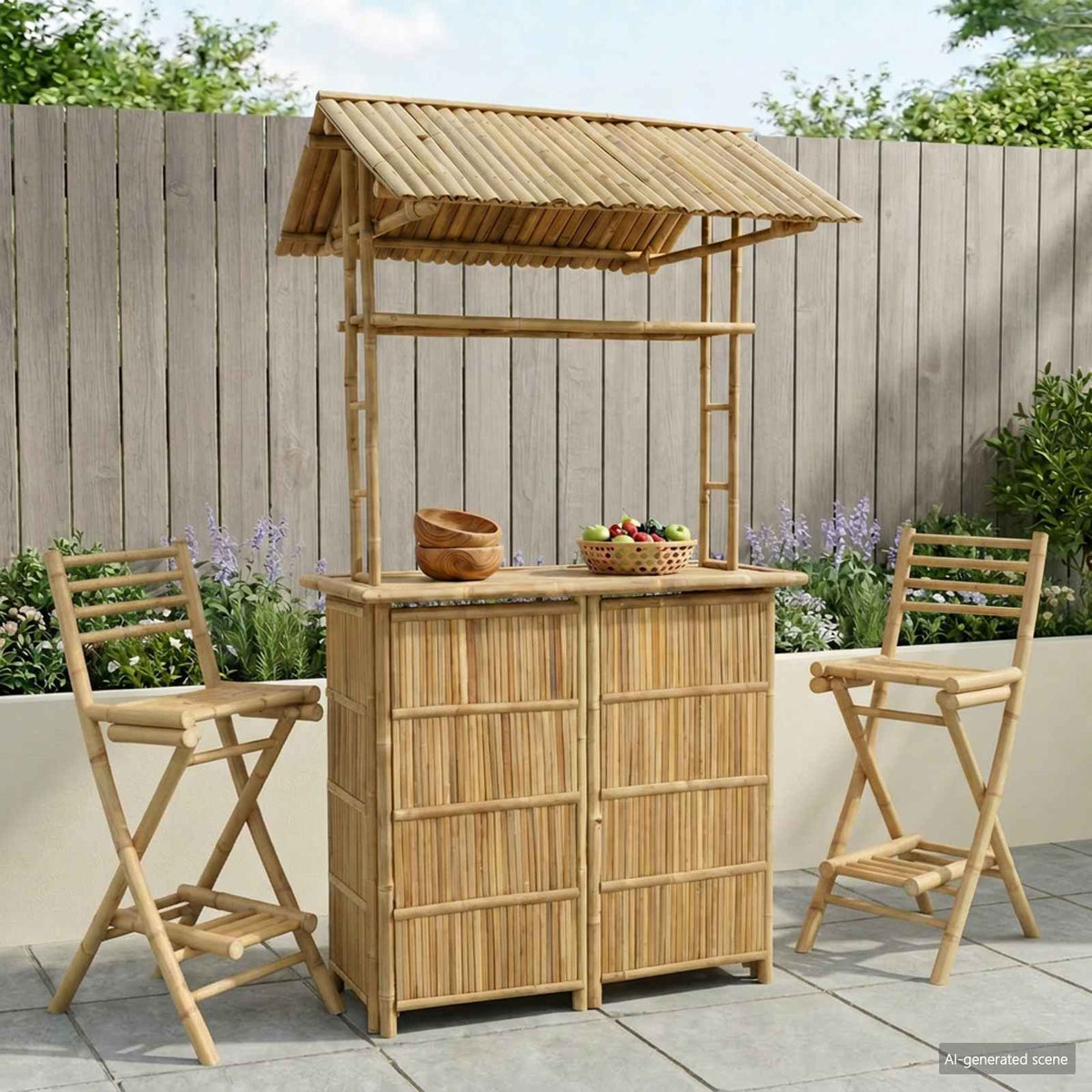 Buiten Bartafel Naturel 115 x 95 x 214 cm Bamboe is nu te koop bij PeponiXL, paradijselijk wonen!