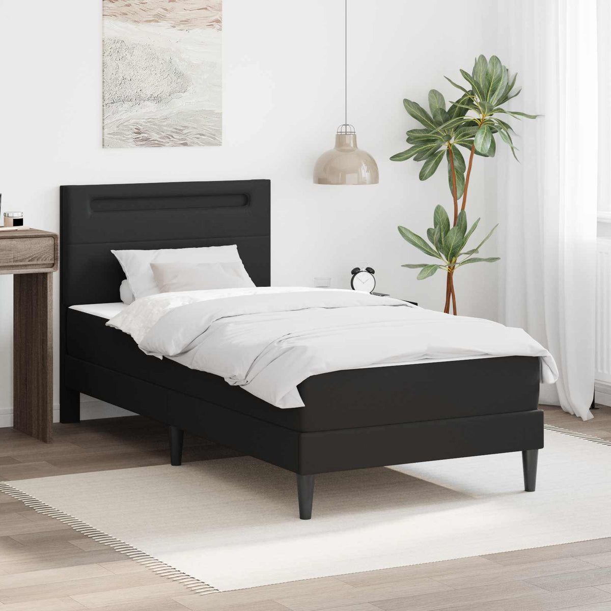 Bedframe met LED-stripverlichting met hoofdeinde Kunstleer is nu te koop bij PeponiXL, paradijselijk wonen!