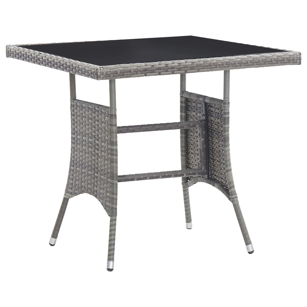 Tuintafel 80x80x74 cm poly rattan grijs is nu te koop bij PeponiXL, paradijselijk wonen!