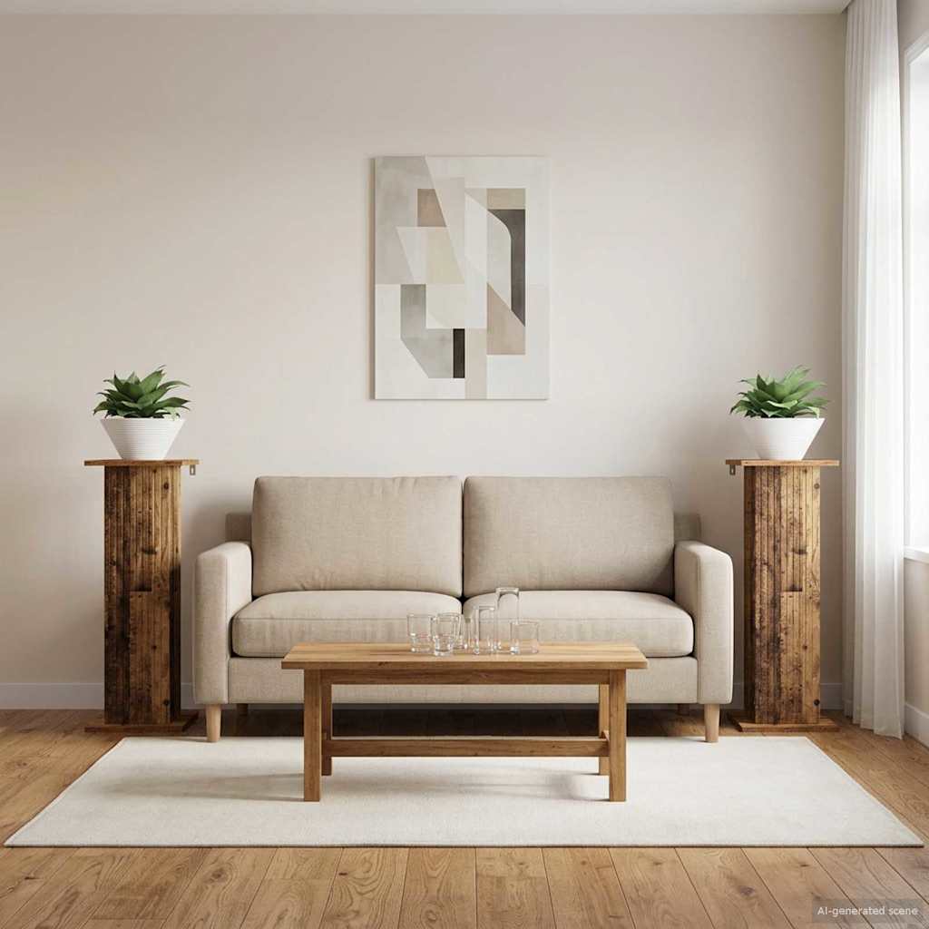 Plantenstandaard 2 pcs Oud hout 30,5 x 30 x 80,5 cm is nu te koop bij PeponiXL, paradijselijk wonen!