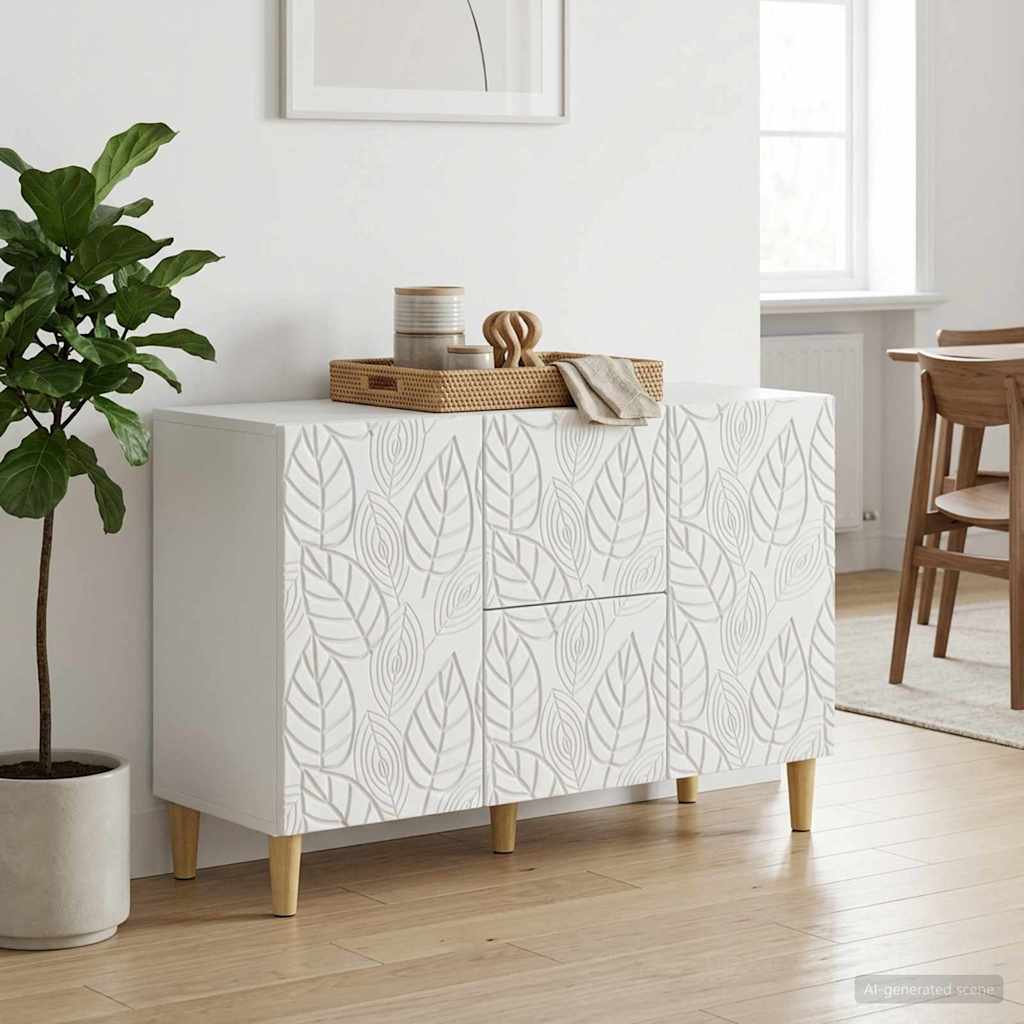 Dressoir Wit 89 x 34,5 x 60 cm Bewerkt hout is nu te koop bij PeponiXL, paradijselijk wonen!